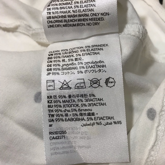 H&M Basics Black White Polka Dot Scoopneck Casual Short Sleeve Shirt Large L GUC - Picture 9 of 10